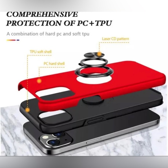 For iPhone All iPhone Pro Case Ring Stand + Lens Protector - Picture 12 of 13